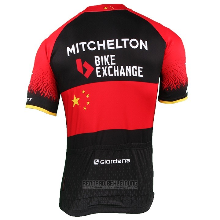 2018 Fahrradbekleidung Mitchelton Scott Champion China Trikot Kurzarm und Tragerhose